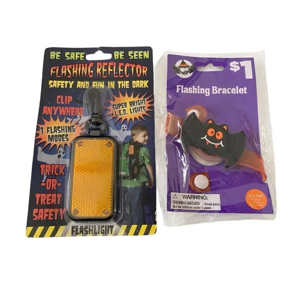 Trick Or Treating Light Reflector Flashing Bat Bracelet
